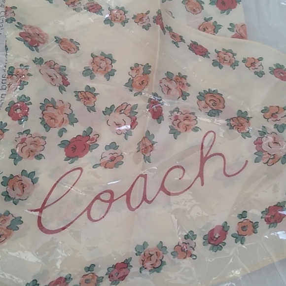 Coach Essential Tea Rose Silk Diamond Scarf, Chalk - Picture 4 of 8
